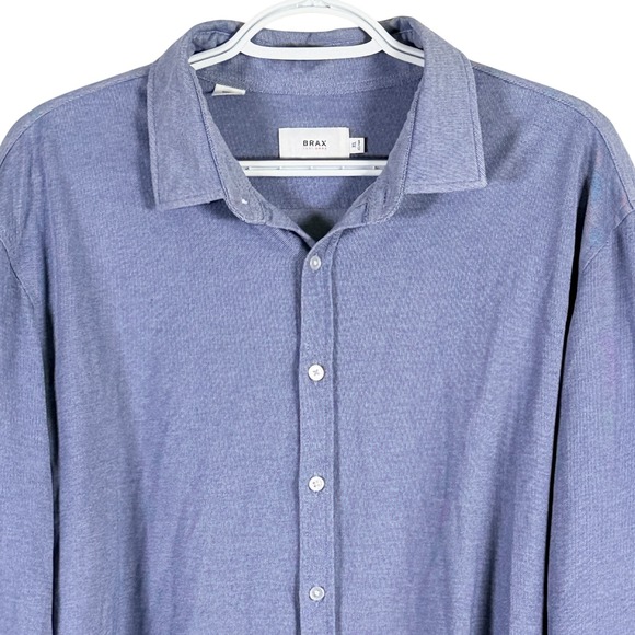 brax Other - Brax David Button Up Shirt Mens XL Blue Long Sleeve Knit Textured